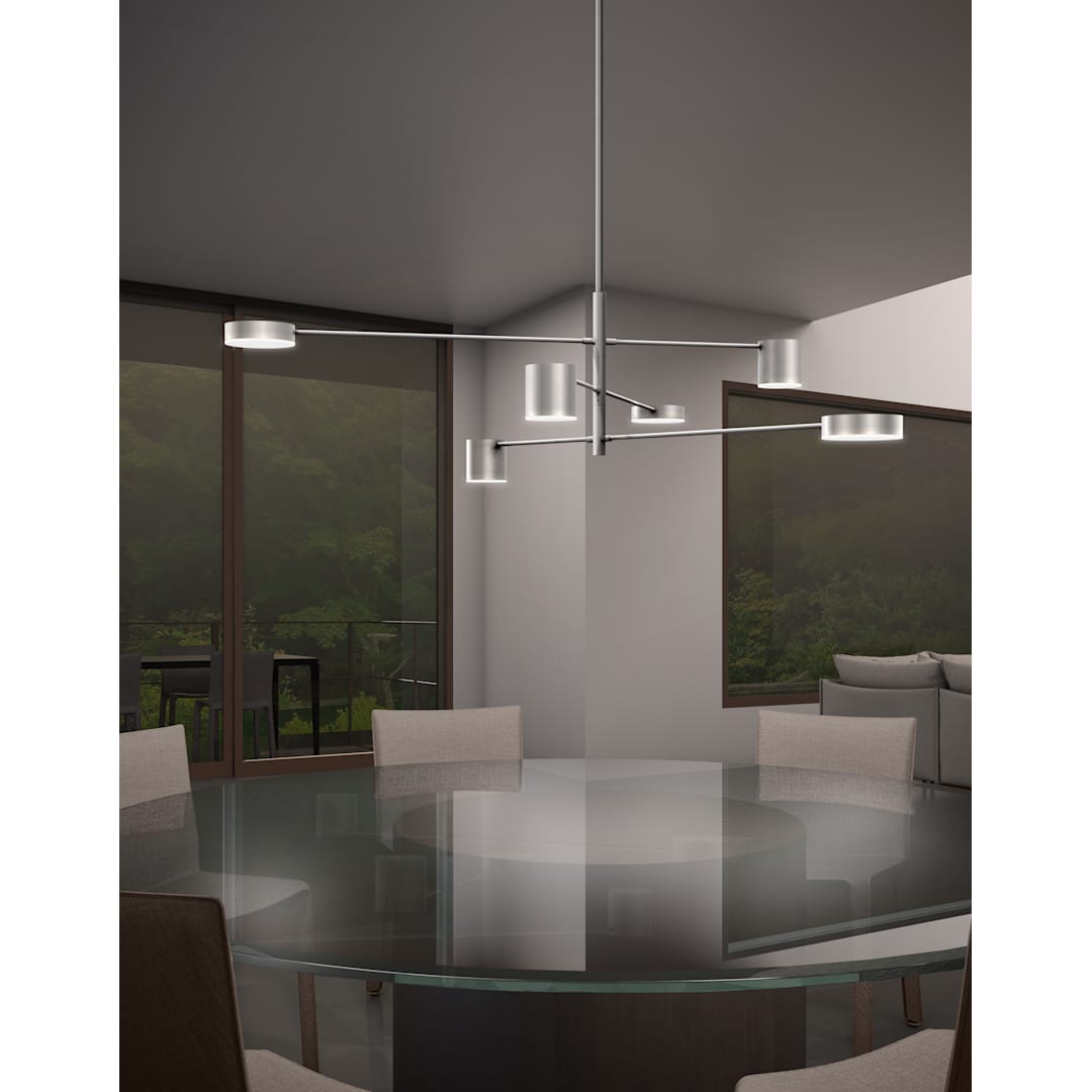 Counterpoint 45" Wide Integrated LED Chandelier with Optical Acrylic Shades