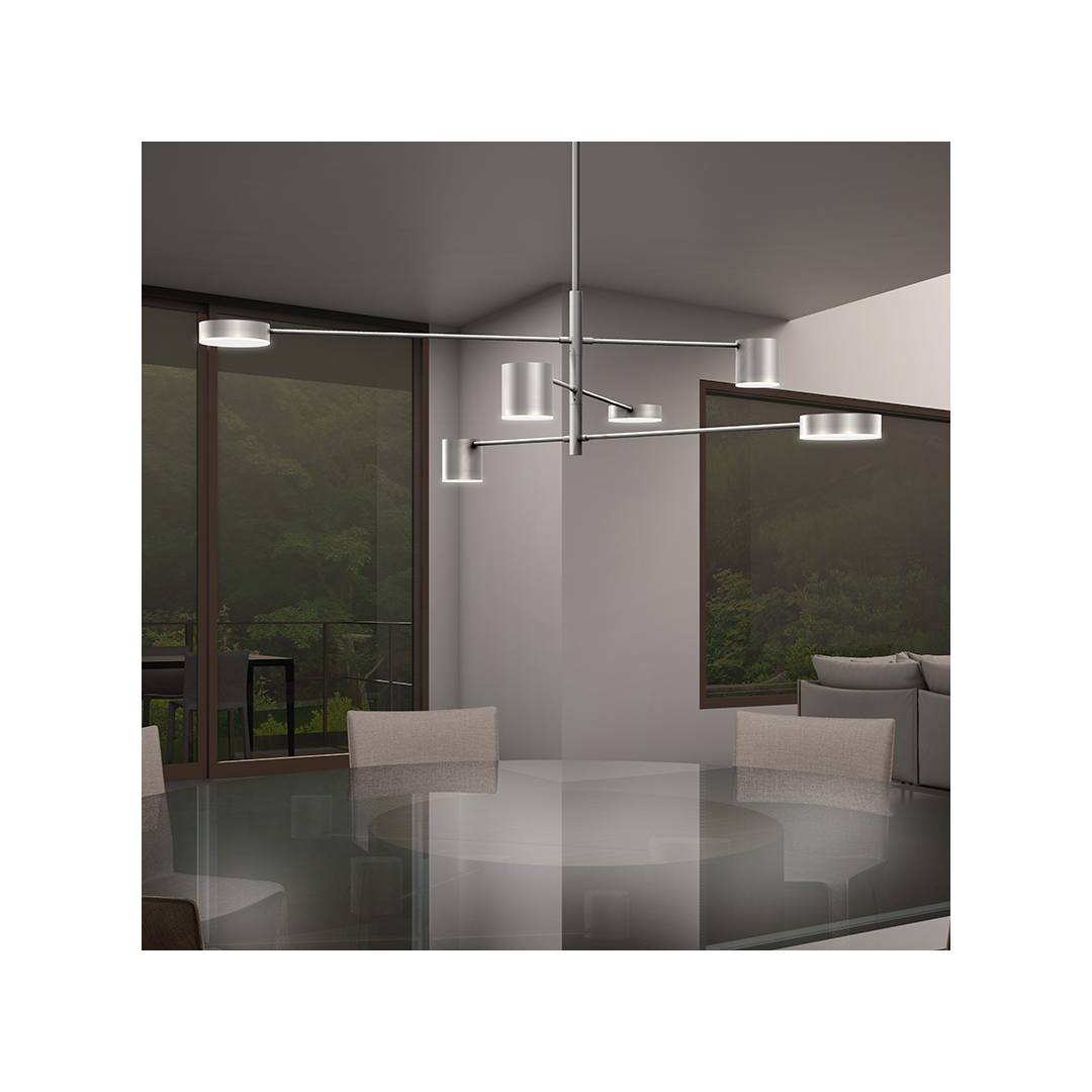 Counterpoint 45" Wide Integrated LED Chandelier with Optical Acrylic Shades