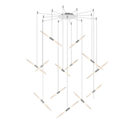 Ballet 13 Light 27" Wide LED Abstract Multi Light Pendant with Flush Mounted Arms