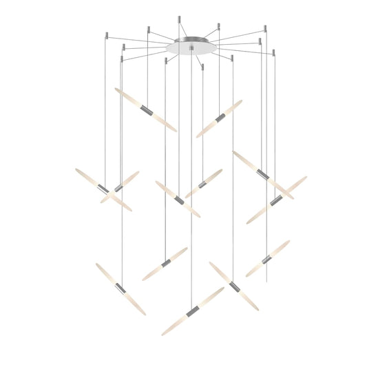 Ballet 13 Light 27" Wide LED Abstract Multi Light Pendant with Flush Mounted Arms