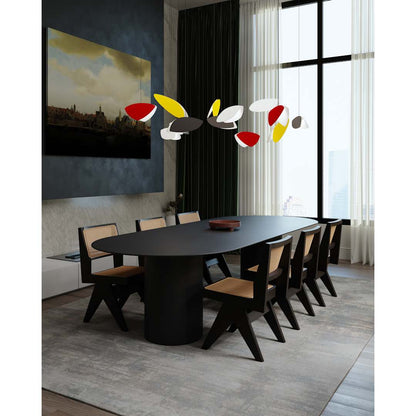 Papillons 13 Light 30" Wide LED Suspension Multi Light Pendant with Black, Red, and Yellow Shades