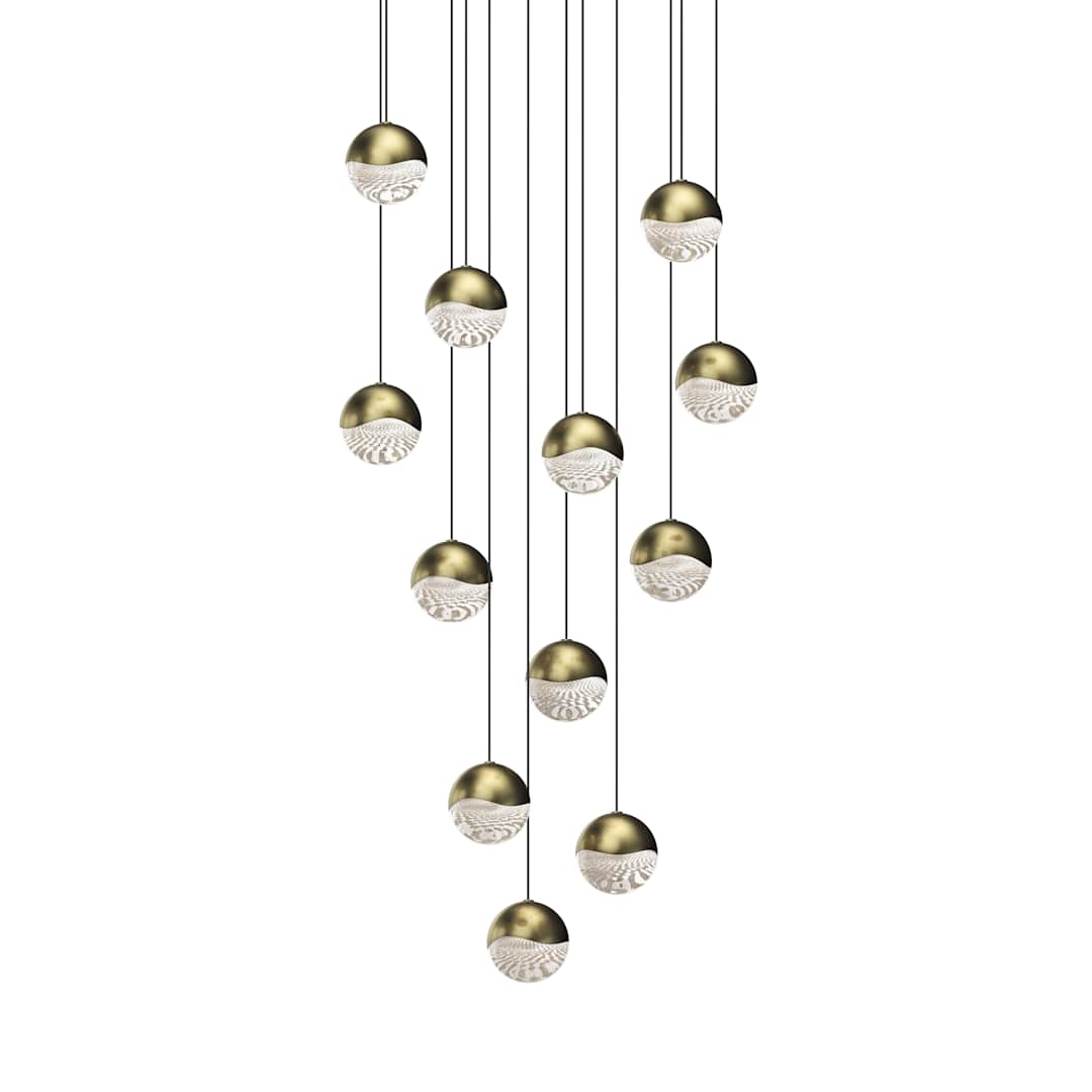 Grapes 12 Light 17" Wide LED Suspension Multi Light Pendant