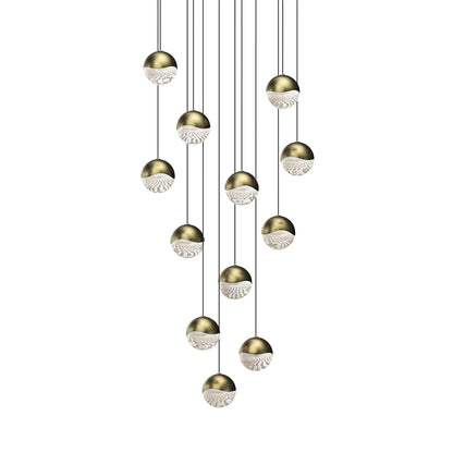 Grapes 12 Light 17" Wide LED Suspension Multi Light Pendant