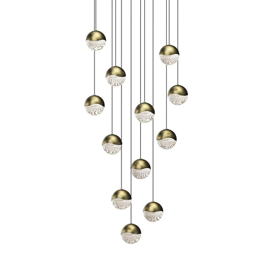 Grapes 12 Light 17" Wide LED Suspension Multi Light Pendant