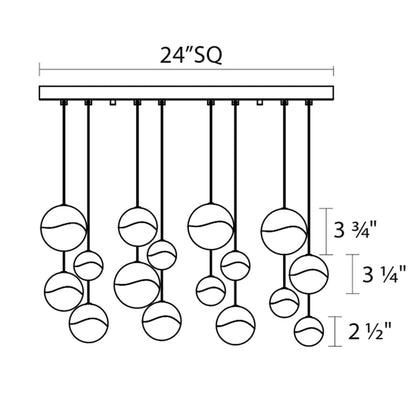 Grapes 16 Light 24" Wide LED Suspension Multi Light Pendant