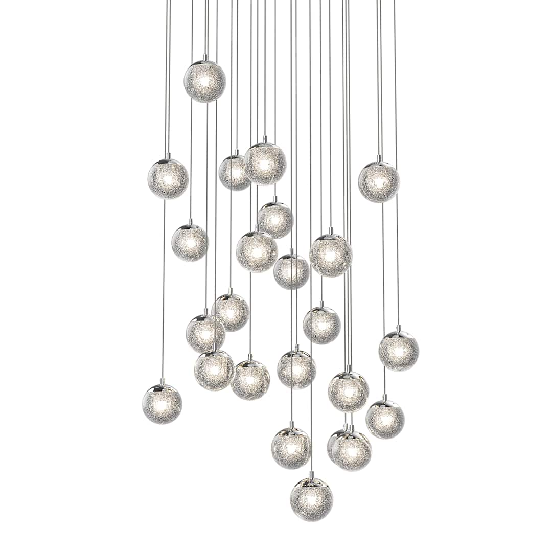 Champagne Bubbles 24 Light 27-1/4" Wide LED Multi Light Pendant with Seeded Glass Shades
