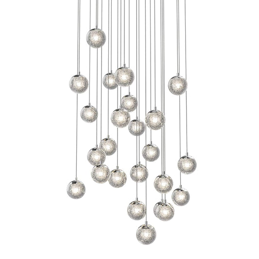 Champagne Bubbles 24 Light 27-1/4" Wide LED Multi Light Pendant with Seeded Glass Shades