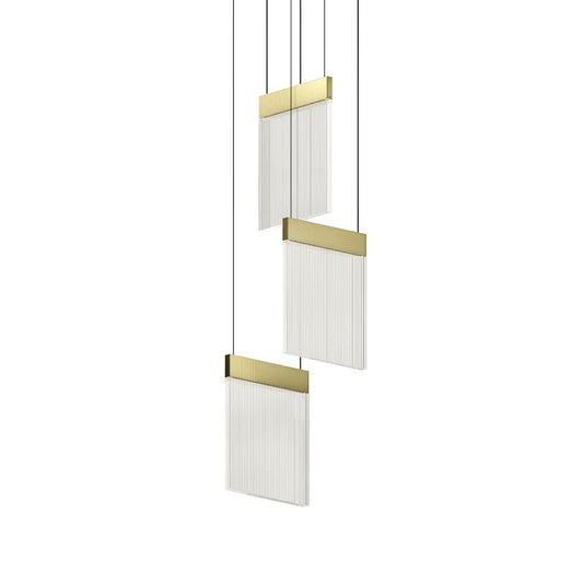 V Panels 9" Wide Suspension Multi Light Pendant