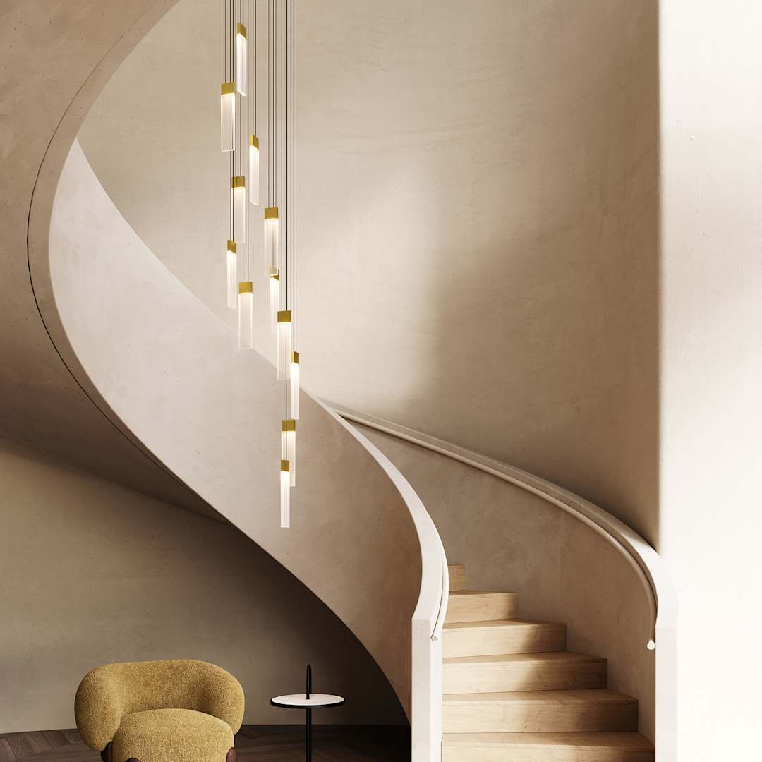 V Panels 7" Wide Suspension Multi Light Pendant