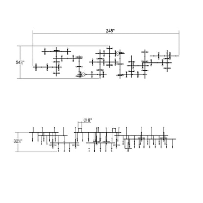 Suspenders 242" Wide Multi Light Pendant