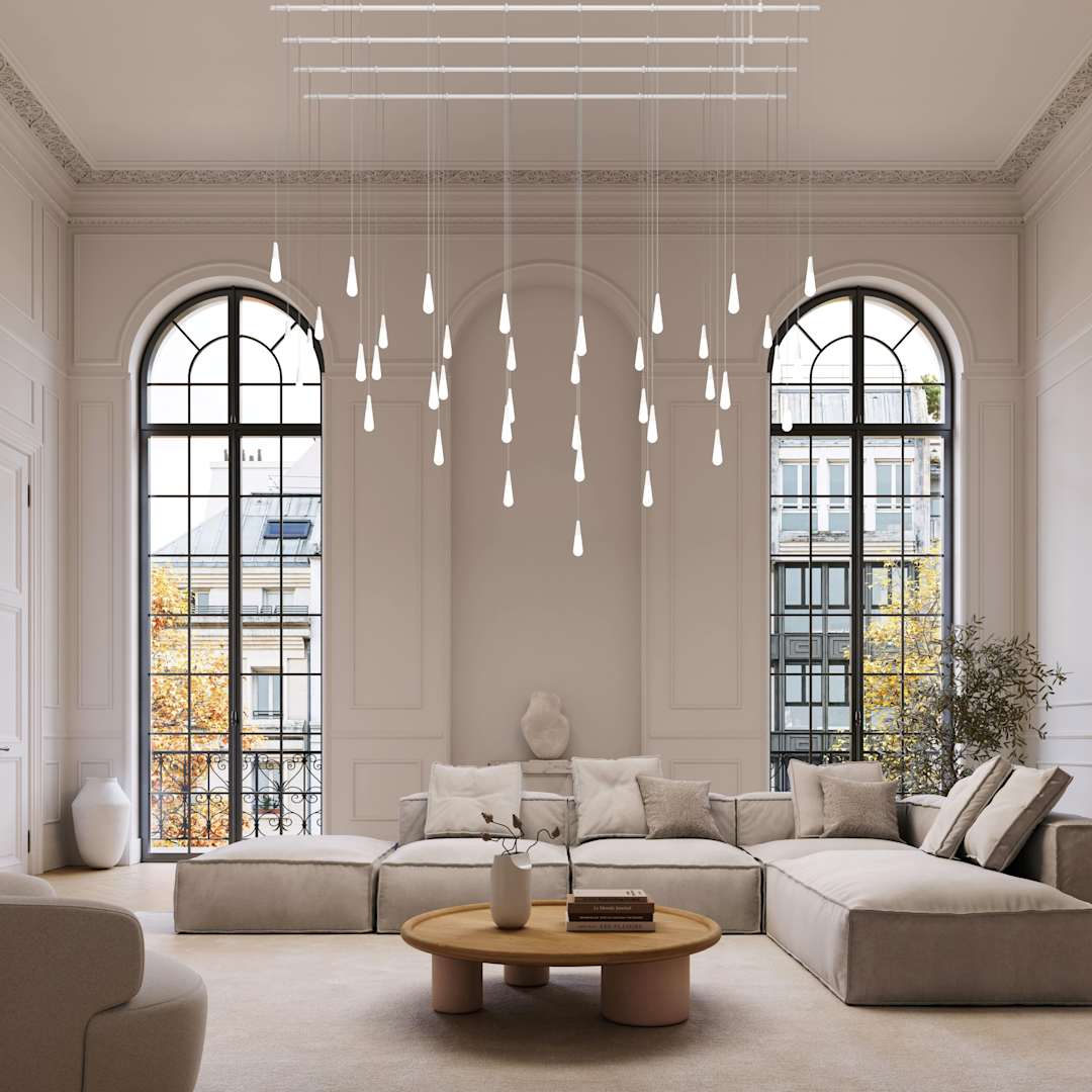 Suspenders 117" Wide LED Abstract Linear Chandelier