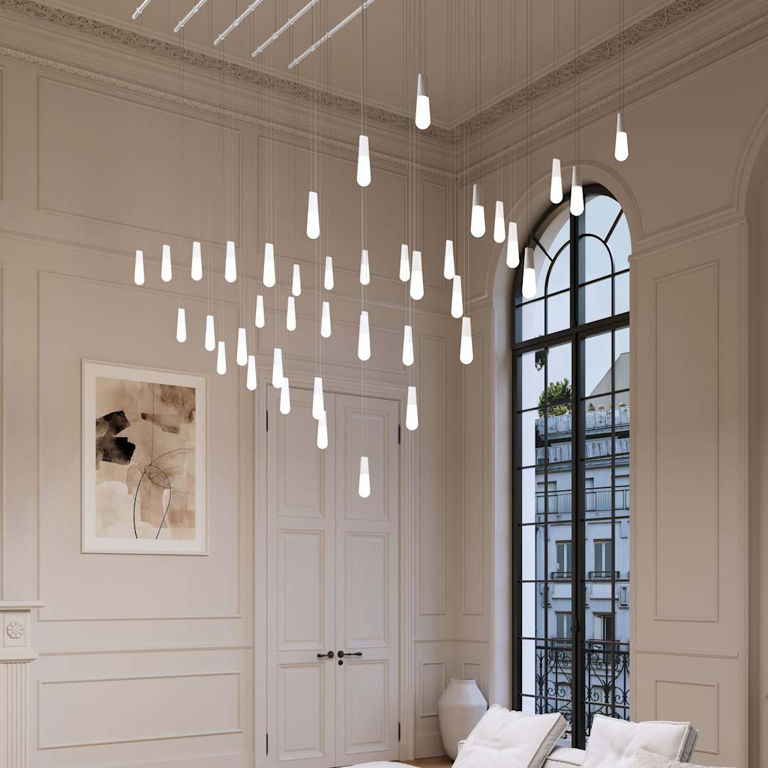 Suspenders 117" Wide LED Abstract Linear Chandelier