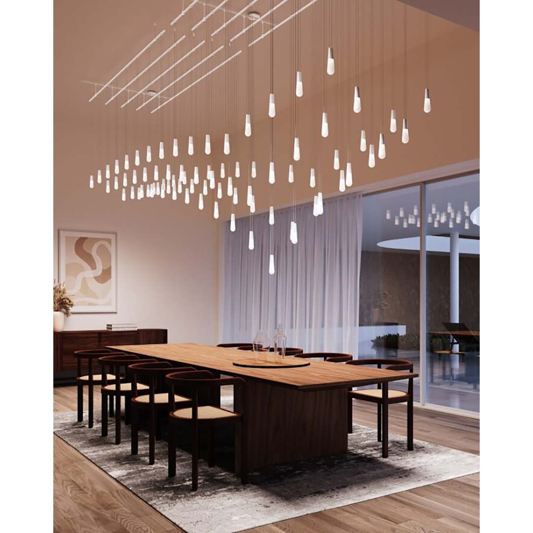 Suspenders 117" Wide LED Abstract Linear Chandelier