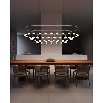Suspenders 94" Wide LED Racetrack Chandelier