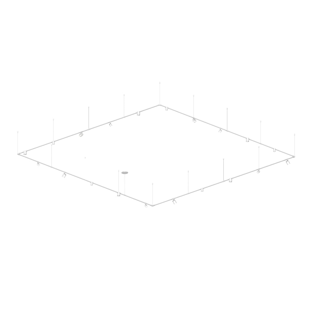 Suspenders 147" Wide LED Square Chandelier