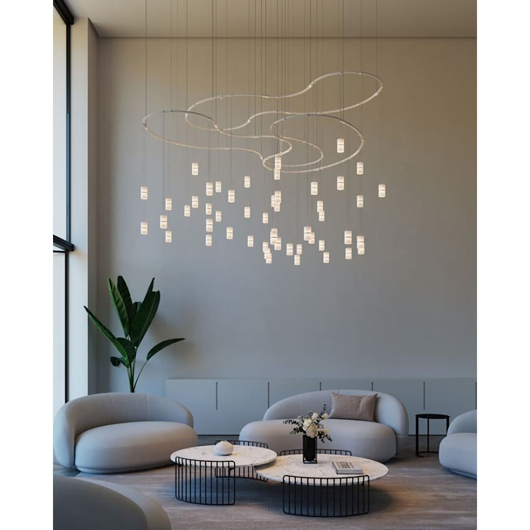 Suspenders 82" Wide LED Matrix Chandelier