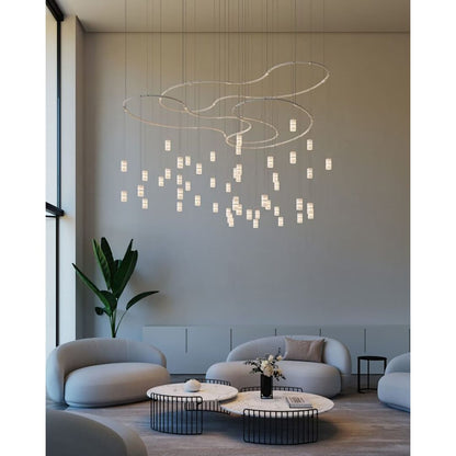 Suspenders 82" Wide LED Matrix Chandelier