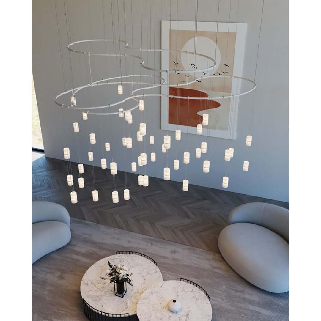 Suspenders 82" Wide LED Matrix Chandelier