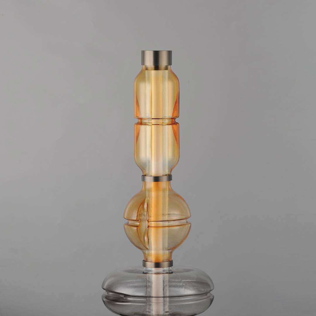 Gusto 28" Tall LED Column Table Lamp with Hand-Blown Glass Shades