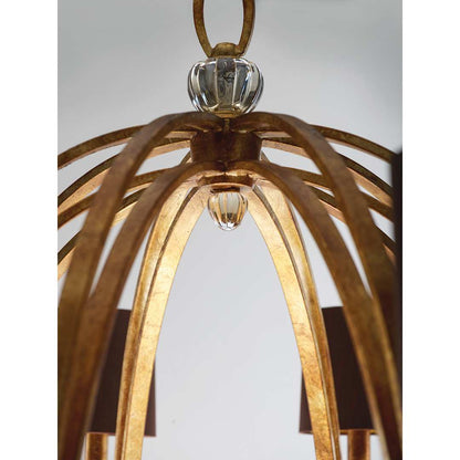 Triomphe 8 Light 38" Wide Chandelier with Silk Shades and Crystal Accents