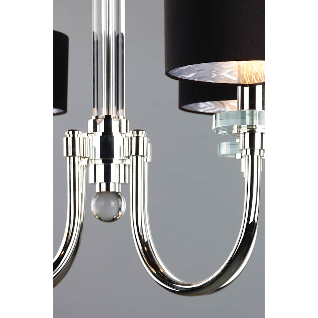 Manhattan 5 Light 34-1/4" Wide Chandelier with Silk Shades