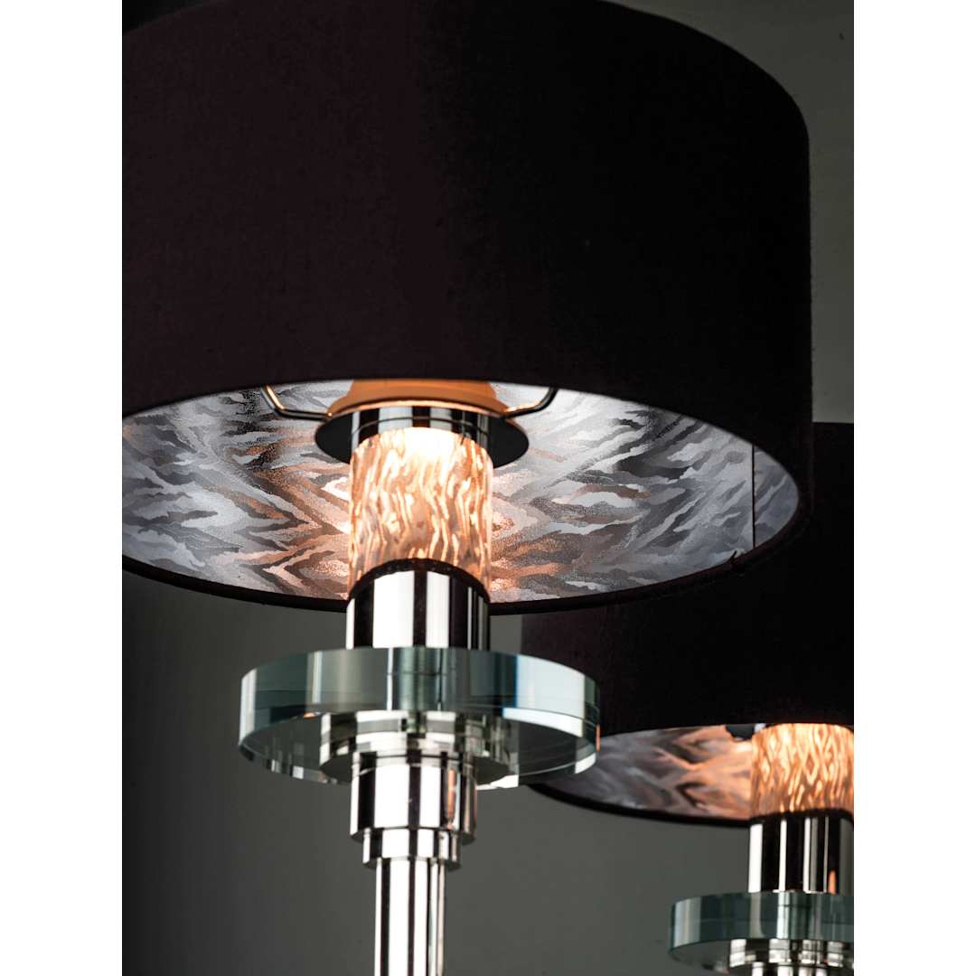 Manhattan 5 Light 34-1/4" Wide Chandelier with Silk Shades