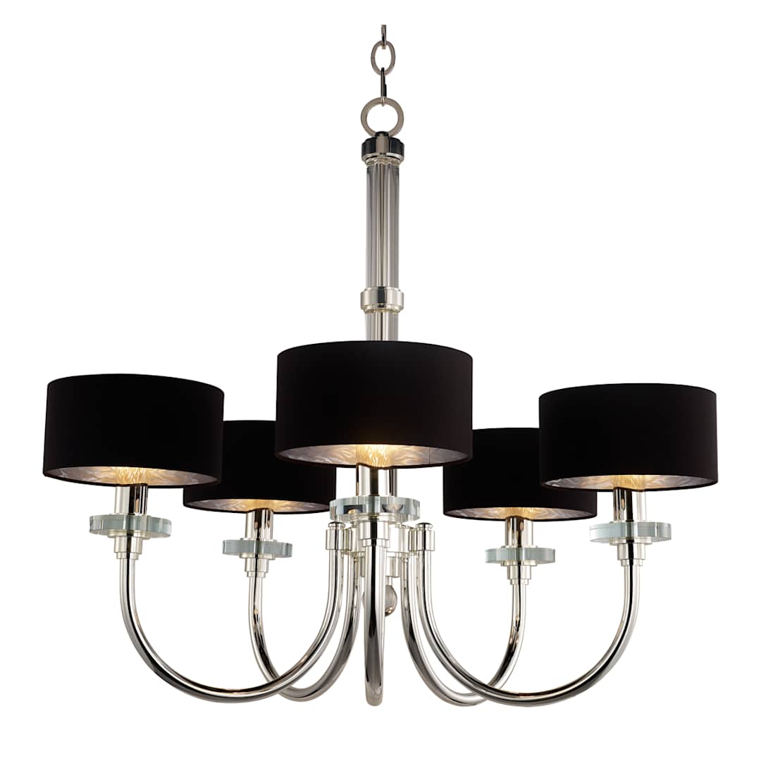 Manhattan 5 Light 34-1/4" Wide Chandelier with Silk Shades