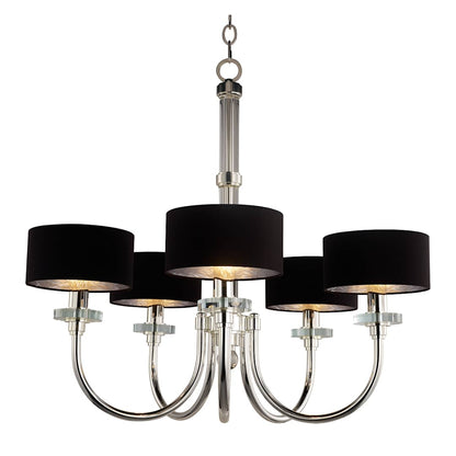 Manhattan 5 Light 34-1/4" Wide Chandelier with Silk Shades