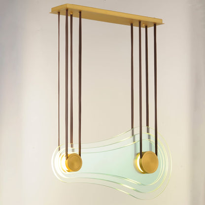 Stratum 32" Wide LED Abstract Linear Pendant by Nina Magon