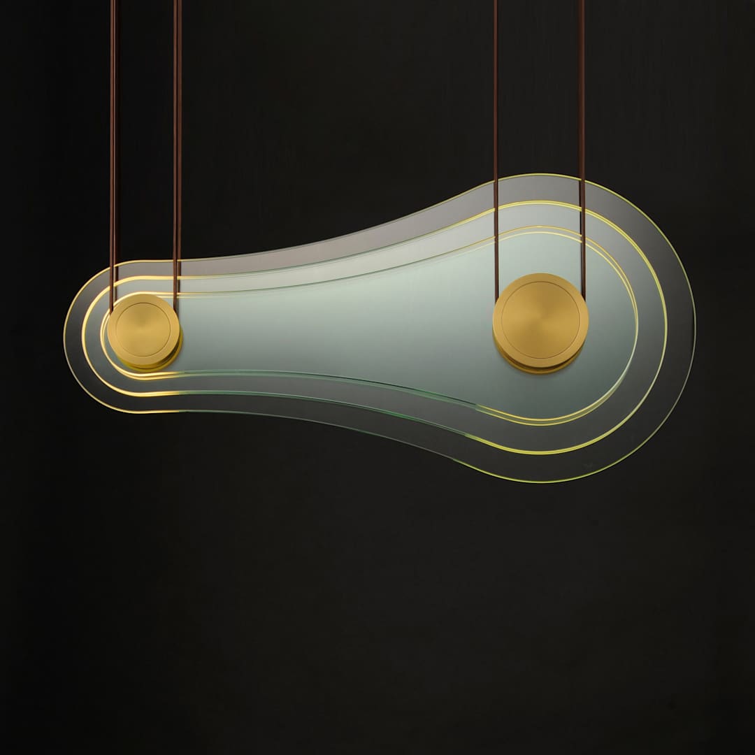 Stratum 32" Wide LED Abstract Linear Pendant by Nina Magon