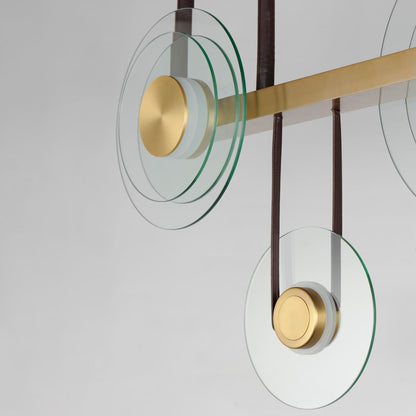 Stratum 61" Wide LED Abstract Chandelier with Clear Glass Shades