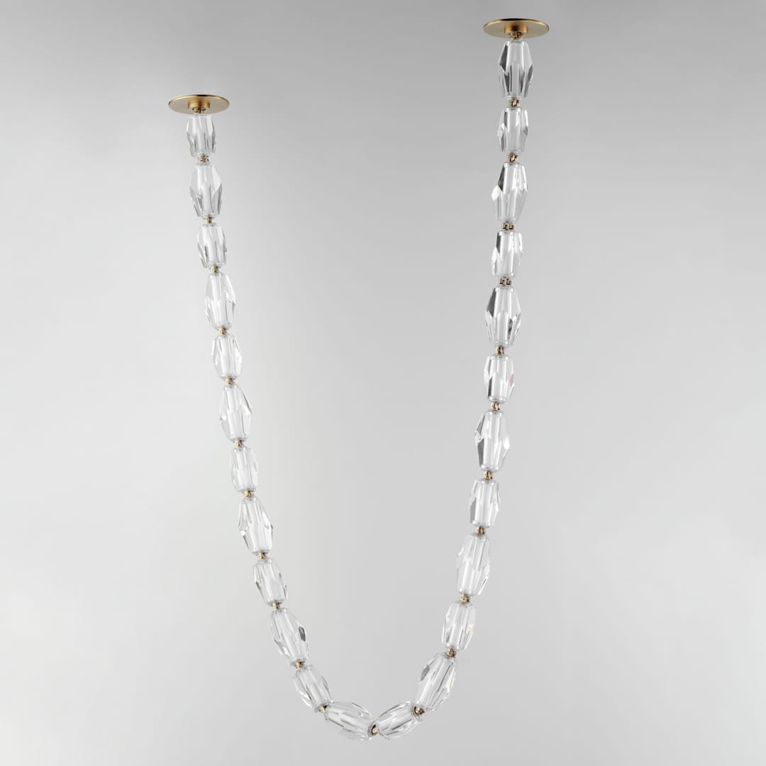 Dolce Vita 90" Wide LED Crystal Linear Pendant with Beveled Crystal Shades