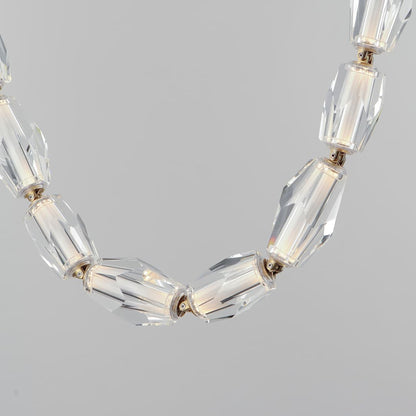 Dolce Vita 90" Wide LED Crystal Linear Pendant with Beveled Crystal Shades