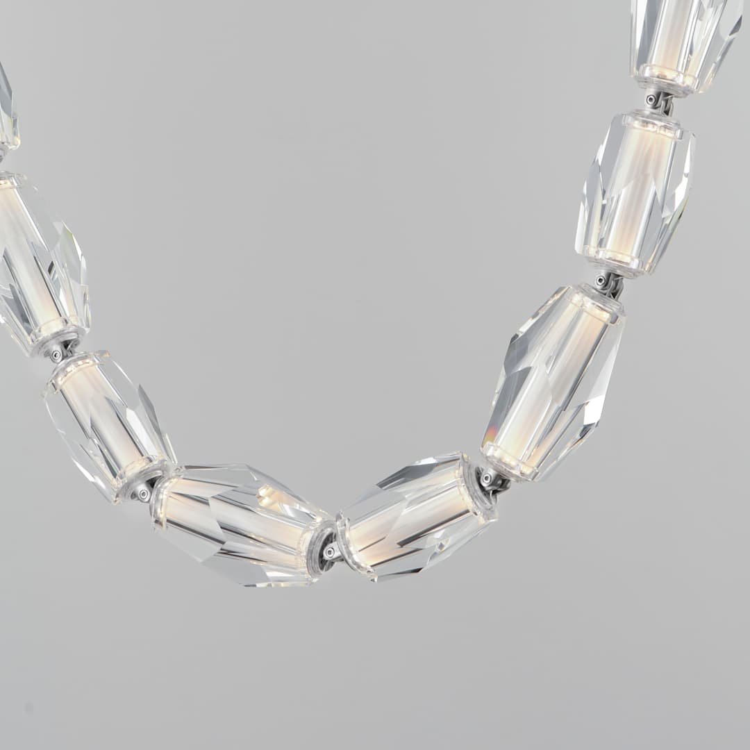 Dolce Vita 90" Wide LED Crystal Linear Pendant with Beveled Crystal Shades