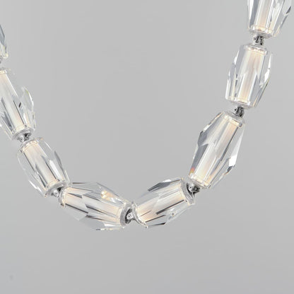 Dolce Vita 90" Wide LED Crystal Linear Pendant with Beveled Crystal Shades