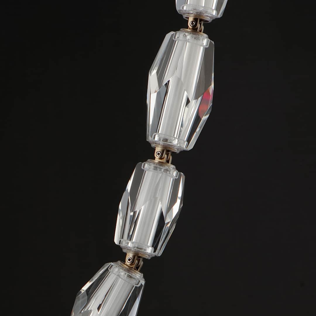 Dolce Vita 90" Wide LED Crystal Linear Pendant with Beveled Crystal Shades