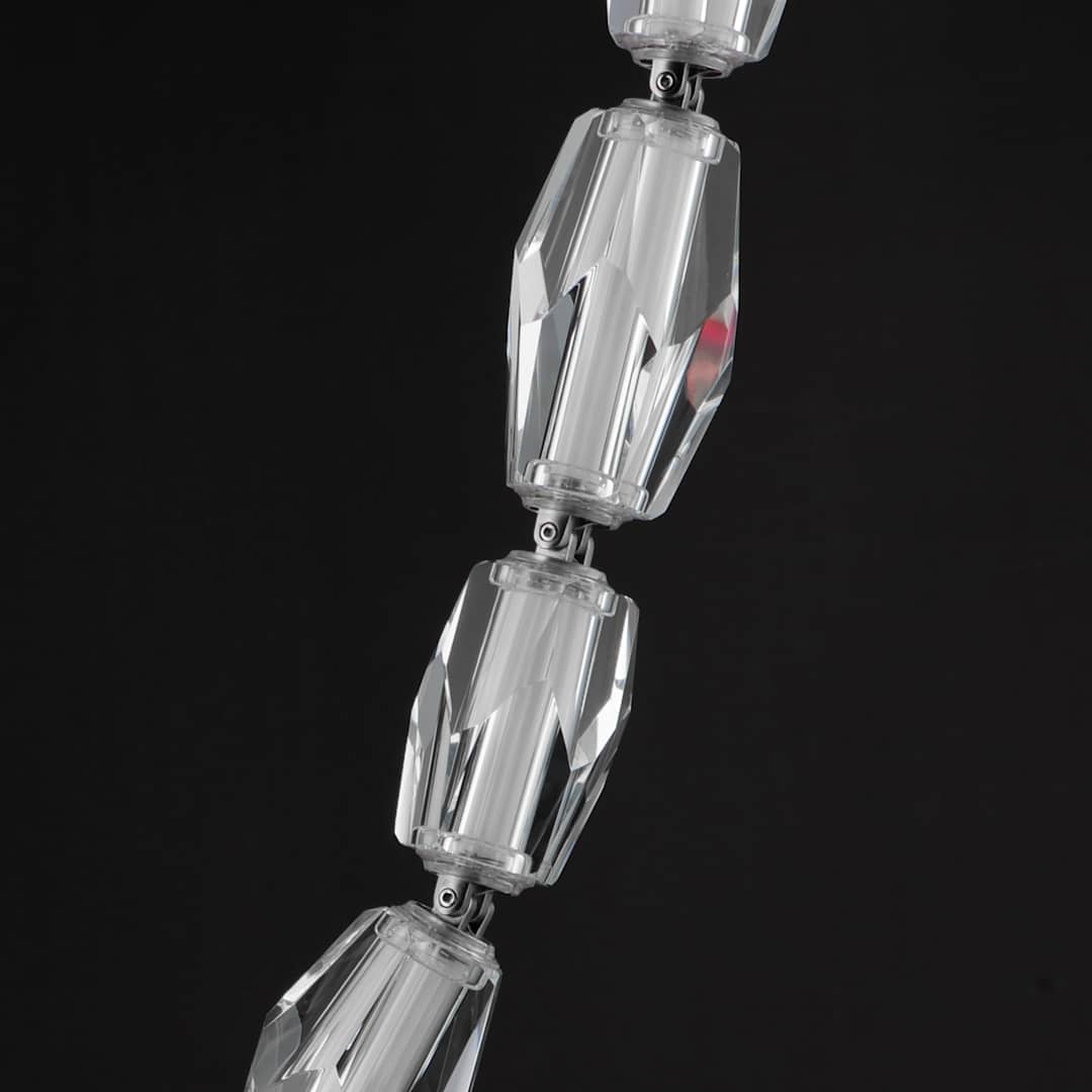 Dolce Vita 90" Wide LED Crystal Linear Pendant with Beveled Crystal Shades