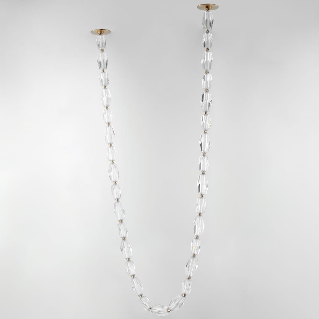 Dolce Vita 85" Wide LED Crystal Linear Pendant with Beveled Crystal Shades