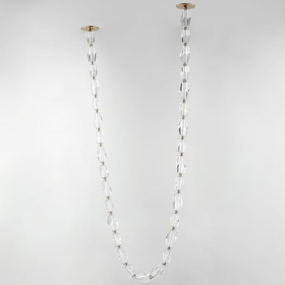 Dolce Vita 85" Wide LED Crystal Linear Pendant with Beveled Crystal Shades