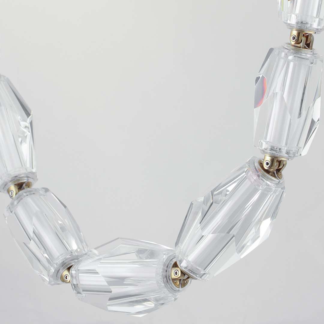 Dolce Vita 85" Wide LED Crystal Linear Pendant with Beveled Crystal Shades