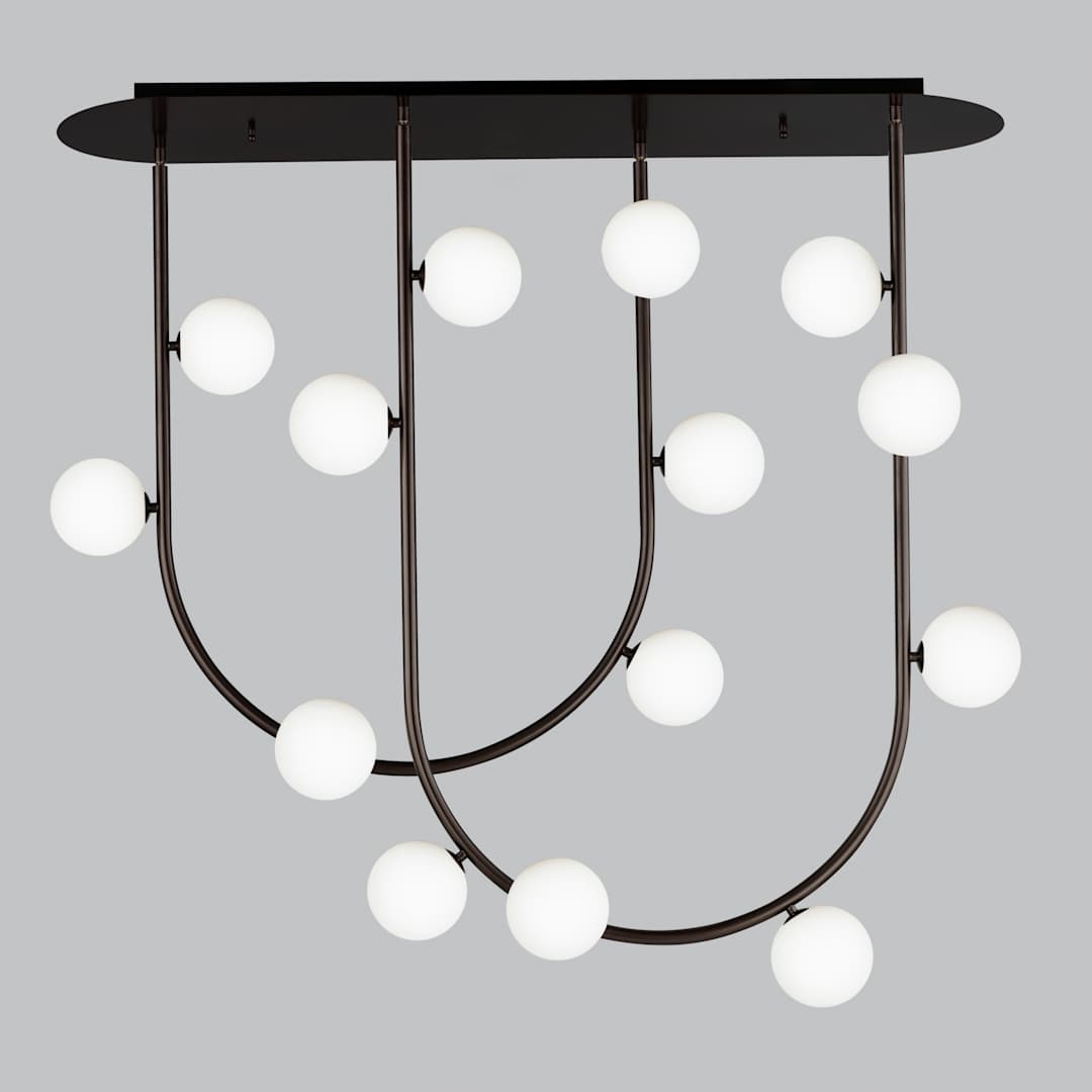 Contour 14 Light 43" Wide LED Semi-Flush Ceiling Fixture by Nina Magon