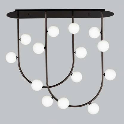Contour 14 Light 43" Wide LED Semi-Flush Ceiling Fixture by Nina Magon
