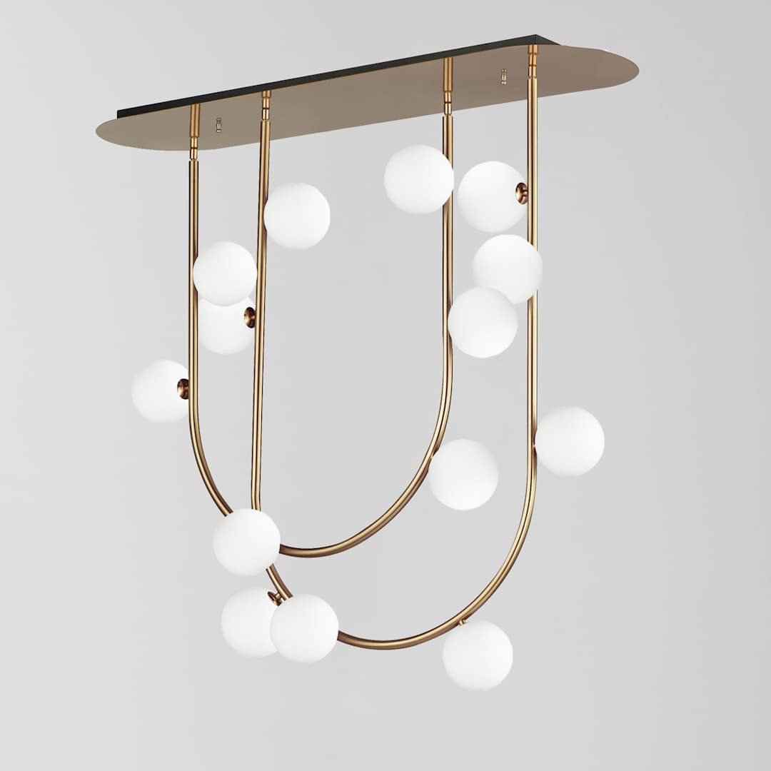 Contour 14 Light 43" Wide LED Semi-Flush Ceiling Fixture by Nina Magon