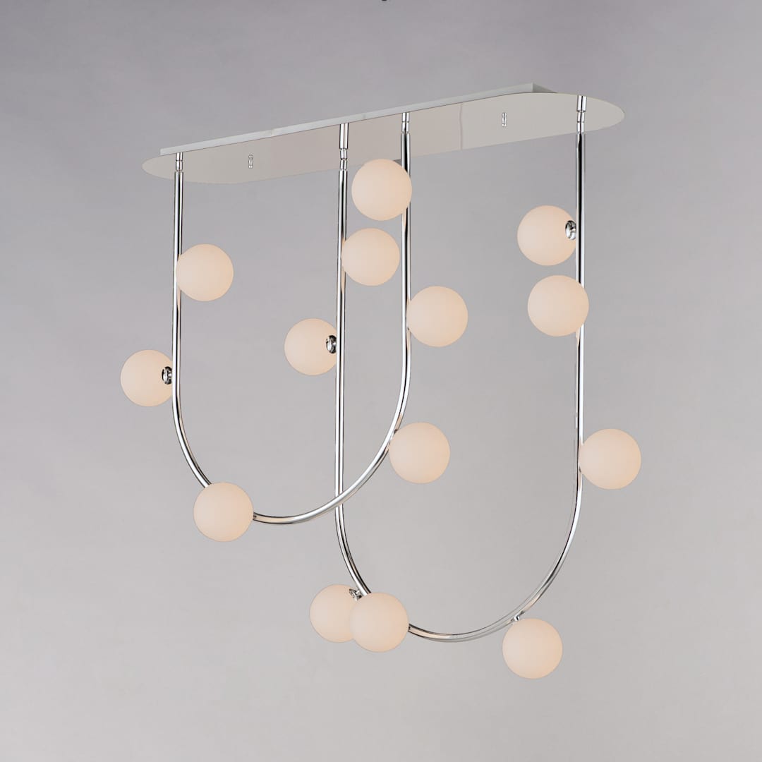 Contour 14 Light 43" Wide LED Semi-Flush Ceiling Fixture by Nina Magon