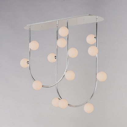 Contour 14 Light 43" Wide LED Semi-Flush Ceiling Fixture by Nina Magon