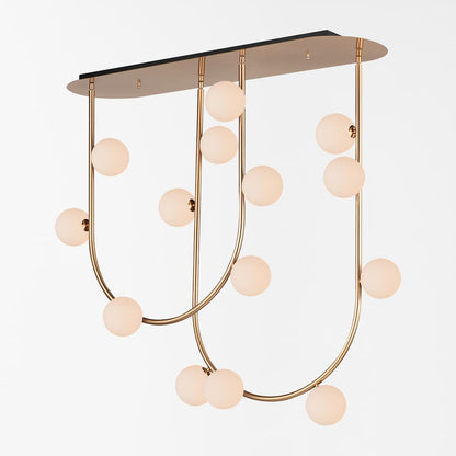 Contour 14 Light 43" Wide LED Semi-Flush Ceiling Fixture by Nina Magon