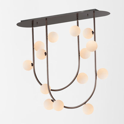 Contour 14 Light 43" Wide LED Semi-Flush Ceiling Fixture by Nina Magon