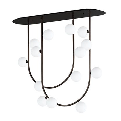 Contour 14 Light 43" Wide LED Semi-Flush Ceiling Fixture by Nina Magon
