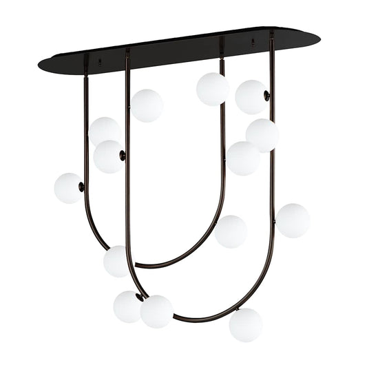 Contour 14 Light 43" Wide LED Semi-Flush Ceiling Fixture by Nina Magon