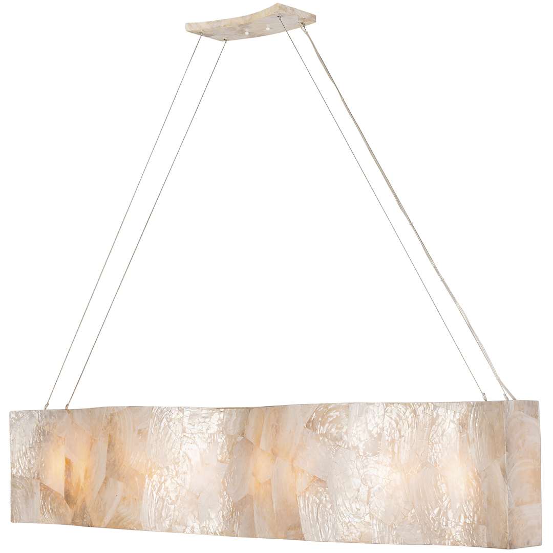Big 8 Light 60" Reclaimed Shells Linear Chandelier